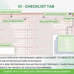 HR Efficiency Tool Employee Performance Review Tool Customizable Review Checklist Performance Management Excel Staff Appraisal System Company Evaluation Template Digital Download