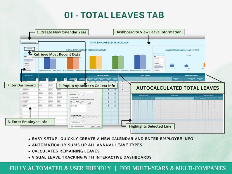 Employee Vacation Management Excel Template