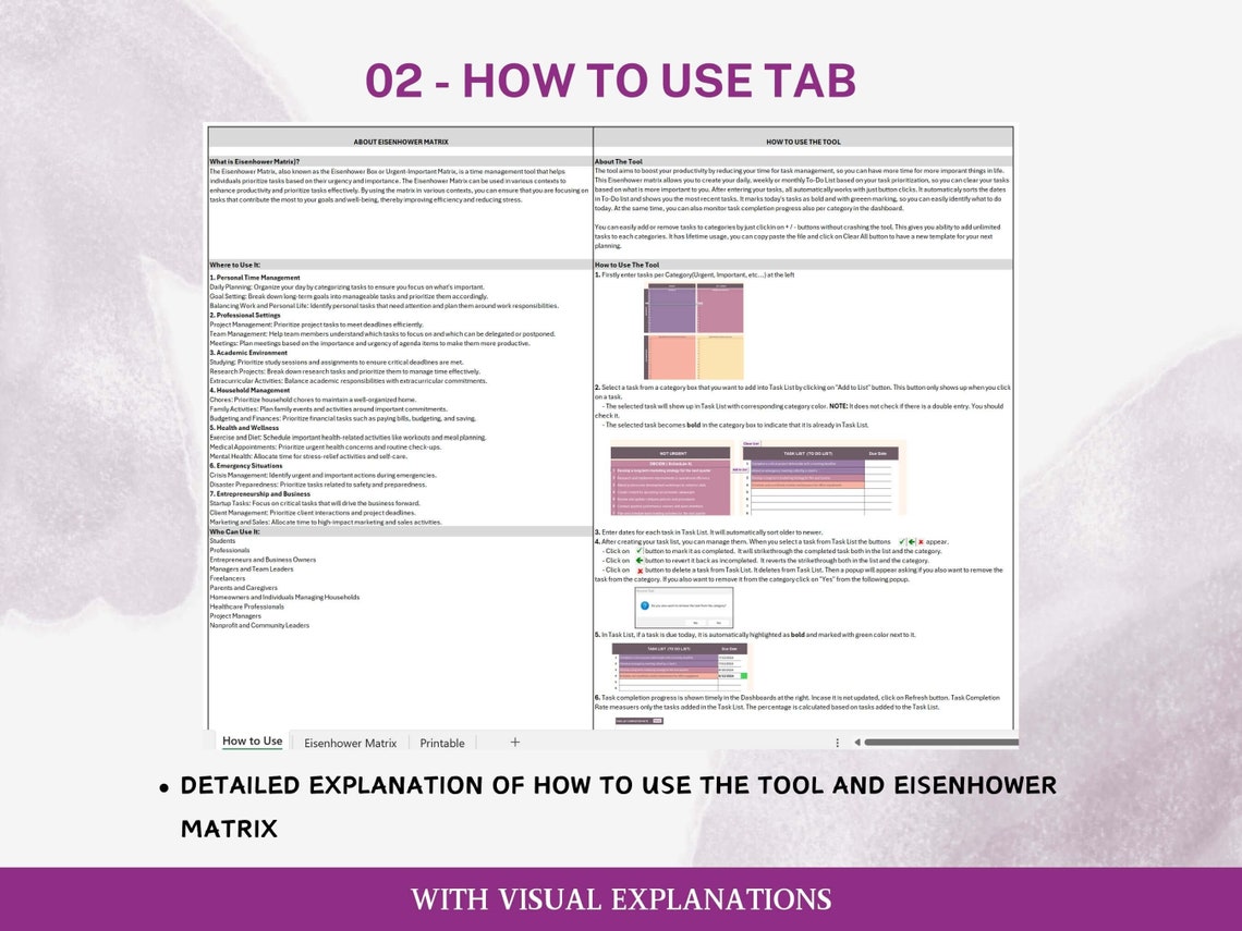 Eisenhower Matrix Task Tracker: Automated To-do List Excel Spreadsheet ...