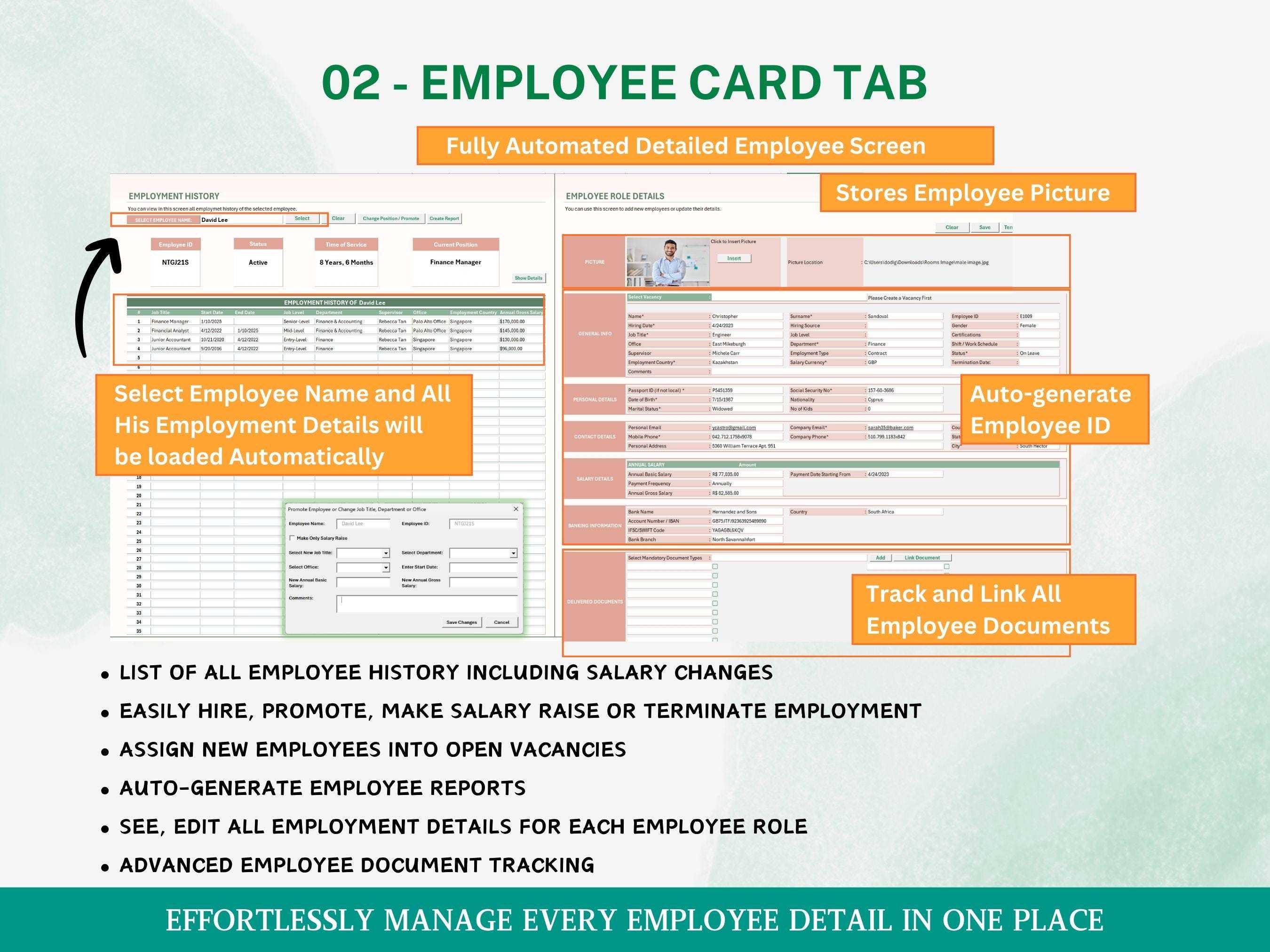 Employee Data Management Human Resource HR Templates Excel Dashboard ...