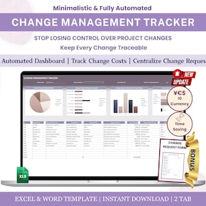 Change Management Template Excel Dashboard Change Request Form for Project Program Manager
