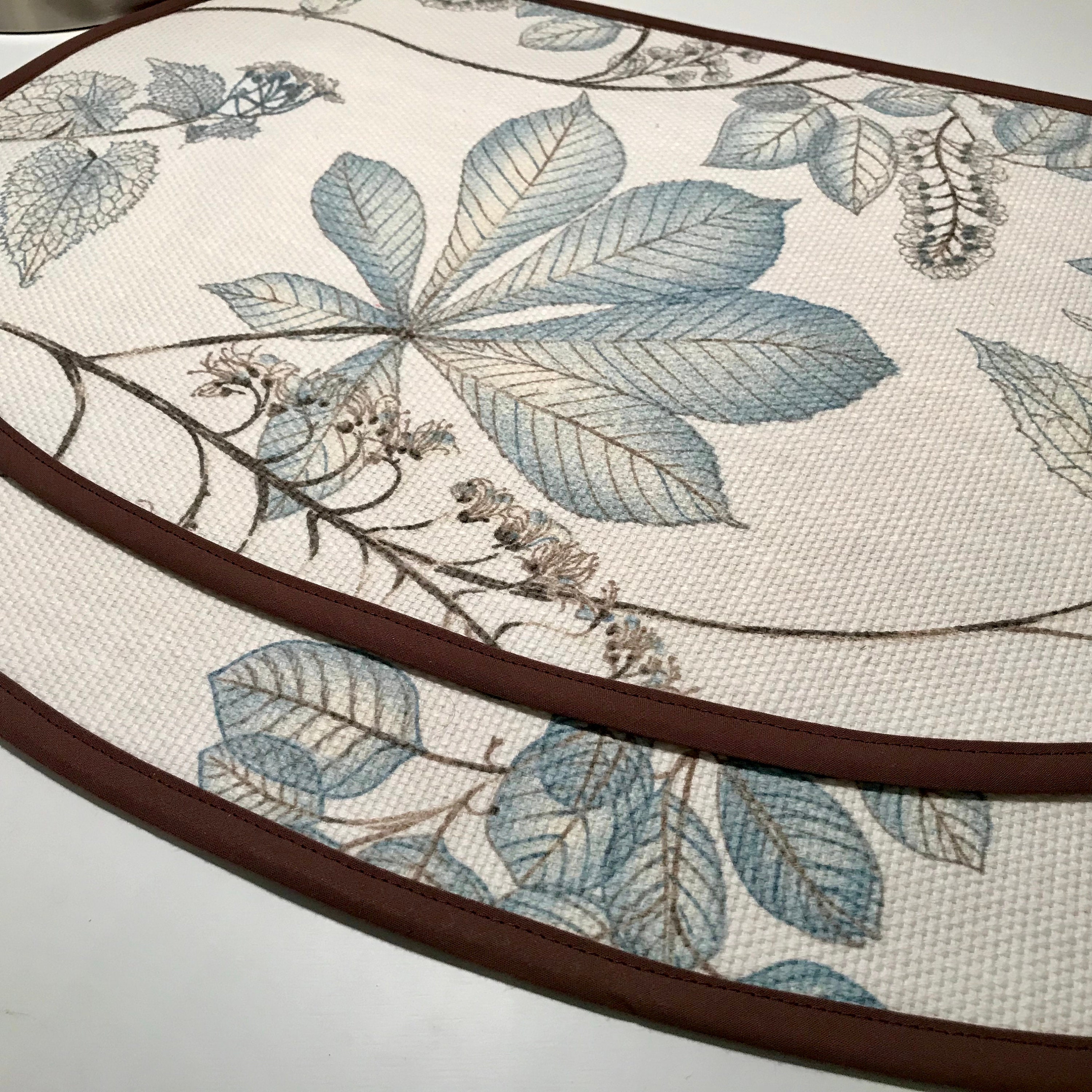 Wedge Placemats Set of Two Table Decor in Arboretum Basketweave Cloud