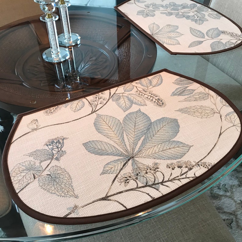 Wedge Placemats Set of Two Table Decor in Arboretum Basketweave Cloud