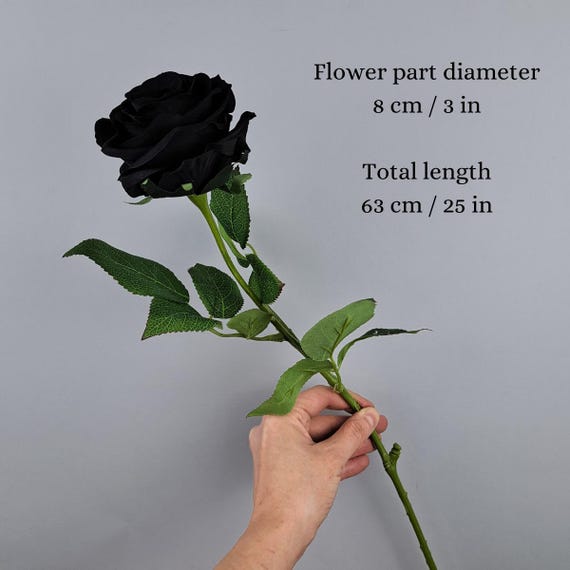 Laelfe 12 Pcs Rose Nera Finte, Bouquet Fiori Finti di Rosa con Steli Lunghi, Rosa Nere Finta per Halloween Decorazioni Composizioni di Nozze Casa Giardino Partito (Nera