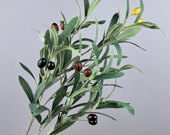 Artificial Olive Branch, Faux Fruit Stems, Olive Branches for Wedding, Artificial Olive Stems, Greenery Leaves Spray, Wedding Centerpiece