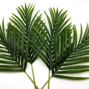 1 Big Artificial Palm Leaf, Artificial Leaves with Stem, Green Palm Leaf, Artificial Palm Plant, Large Leaves Stems, Tropical Wedding Decor