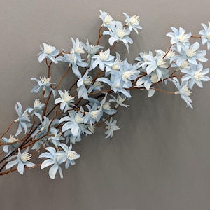 Silk Blue Jasmine, Sky Blue Flowers, Artificial Jasmine Stems, Large Artificial Branch, Flowers on Branch Decor, Silk Wedding Centerpiece