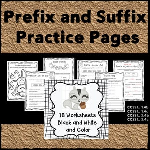 Prefix and Suffix Practice Worksheets | 1st – 5th | Homeschool | Printable Worksheets | Language Arts
