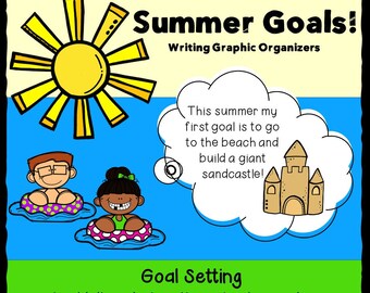 Summer Goals Writing Graphic Organizers | 1st – 5th | Homeschool | Printable Worksheets | Writing