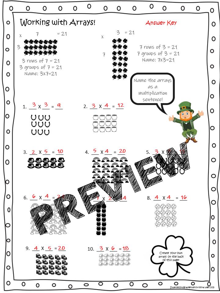 Lucky Arrays! | Multiplication Using Arrays | St Patricks Day | No Prep ...