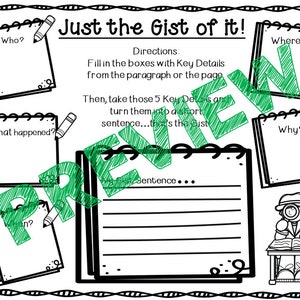 Reading Comprehension | Gist | Close Reading | Annotating | 1st – 4th | Homeschool | Worksheets | Templates | Bookmarks | Language Arts