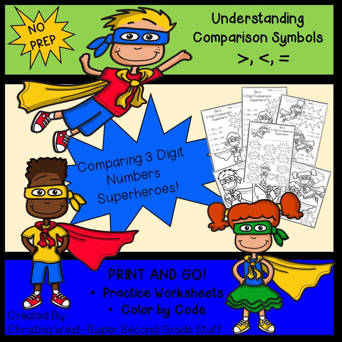 Comparing Three Digit Numbers | Comparison Symbols | Place Value ...