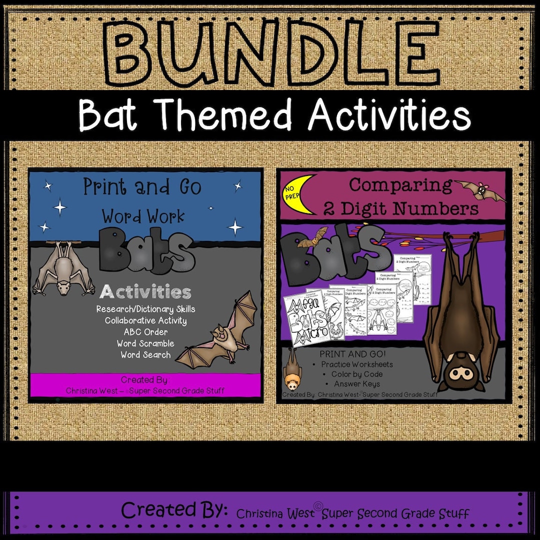 3rd Grade Bat Lesson Bats Themed Activities | 1st – 3rd | BUNDLE | Printables | Worksheets ...