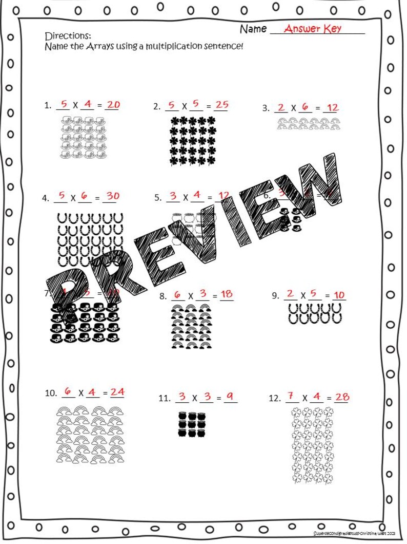 Lucky Arrays! | Multiplication Using Arrays | St Patricks Day | No Prep ...