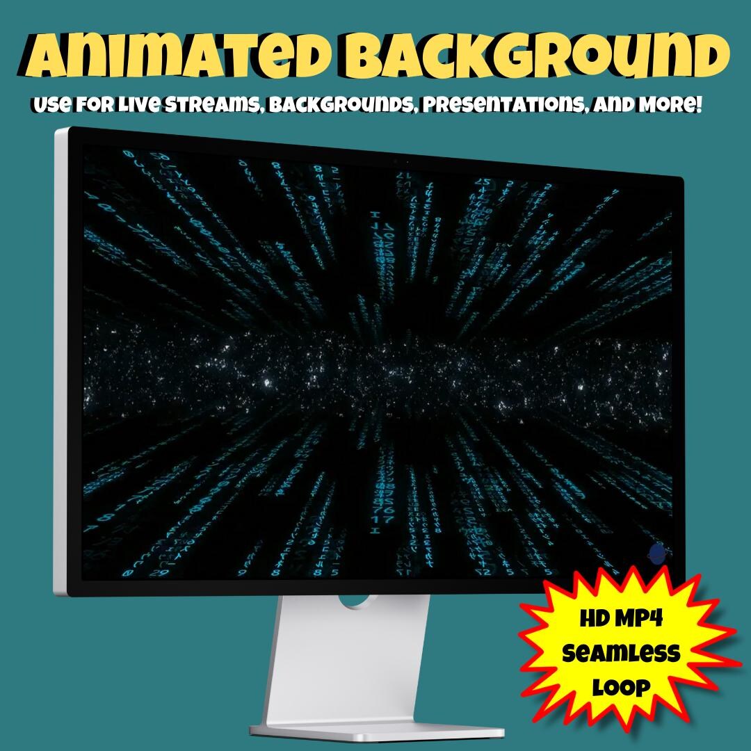 Seamless Livestream Looping Background Video | Matrix Style Futuristic ...