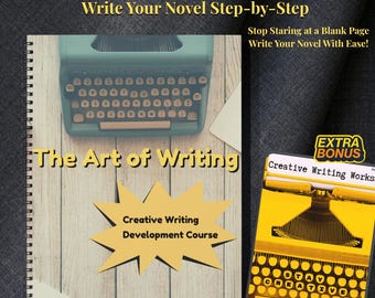 Cuaderno de escritura creativa en PDF / Planificador de escritura de novelas y guía de estructura narrativa / Ejercicios de desarrollo de personajes y trama / Descarga instantánea