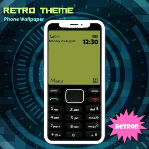 Sfondo per telefono retrò PNG / Sfondo vintage per schermata di blocco del cellulare / Estetica cellulare Y2K 2000 / Salvaschermo scaricabile