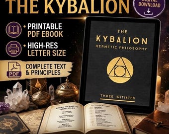 El Kybalion (libro electrónico en PDF) • Libro de filosofía hermética • Descarga digital imprimible • Sabiduría oculta • Clásico espiritual de dominio público