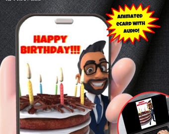 Animated Birthday Card | Digital Birthday Video | Instant Download Happy Birthday eCard | Funny MP4 Greeting | Send by Text or Email