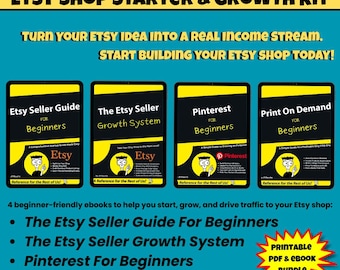 Etsy Verkäufer Bundle für Anfänger | Starte und wachse mit deinem Etsy Shop | Print on Demand + Pinterest Marketing-Guide | „Passives Einkommen“ PDFs