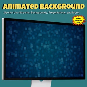 Animazione di sfondo in loop continuo – Movimento animato continuo 1080p / Download digitale / Quadrati astratti blu / Loop video in diretta MP4