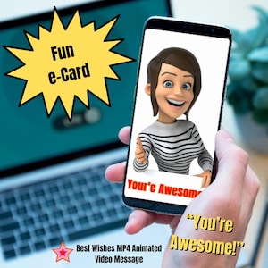 Beste Wünsche e-Card Lustig Animierte Digitale eCard Karte Fun Video Nachricht ecards für Freund Geliebte Geschenk eGreeting Whatsapp Etsy Bestseller