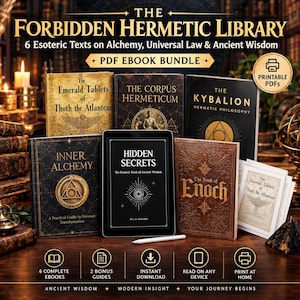 Hermetic Library Bundle PDF – Kybalion, Emerald Tablets, Book of Enoch, Corpus Hermeticum, Alchemy & Occult Wisdom