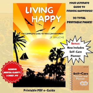 How to Be Happy Printable Guide • Self-Help eBook + Self-Care Planner • Motivation, Mental Health, Joy, Personal Growth PDF
