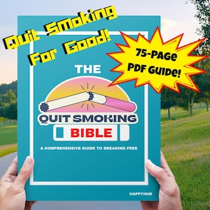 Quit Smoking Guide PDF | Stop Vaping Printable Book | Nicotine Addiction Recovery eBook | Cold Turkey Method | Tobacco Cessation Plan