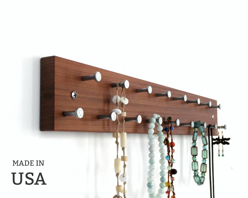 Necklace Rack Display Organizer in Fin Solid Wood Natural with Cheap super special price Directly managed store