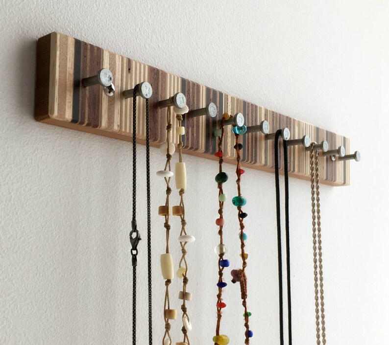Jewelry Rack Modern Wood Jewelry Rack for Necklaces Wall Etsy