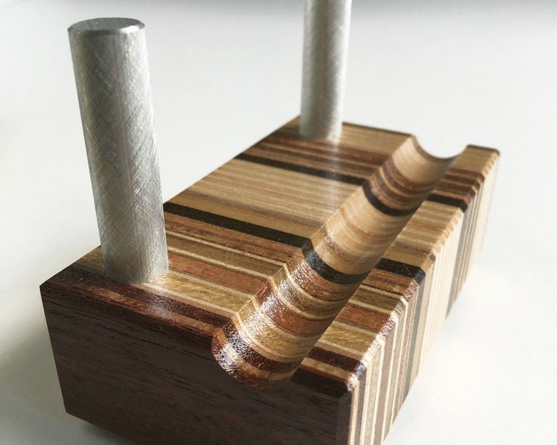 Wood Business Card Holder Made in USA Striped Wood Etsy