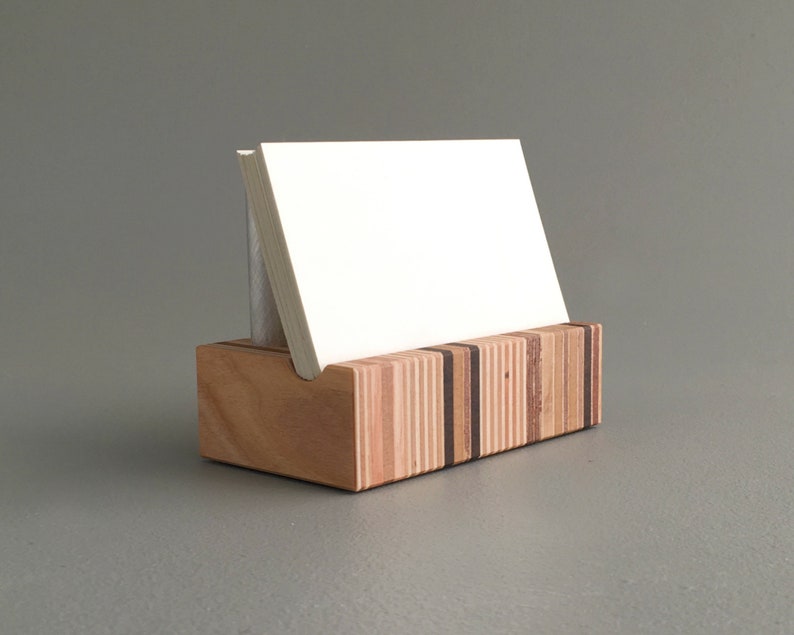 Wood Business Card Holder Made in USA Striped Wood Etsy