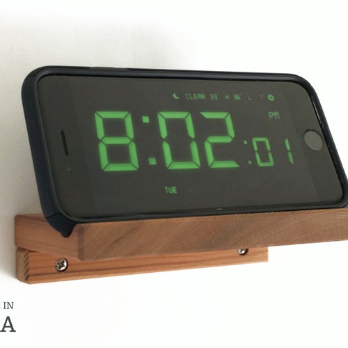 Iphone Alarm Clock Wall Mount Stand Iphone Wall Holder for Etsy