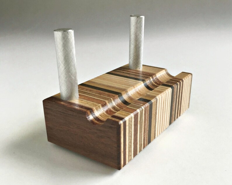 Wood Business Card Holder Made in USA Striped Wood Etsy