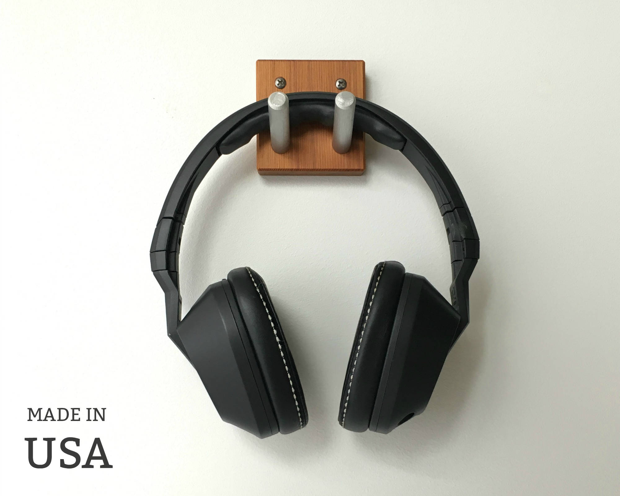 Headphone Wall Hook in Wood and Metal Headset Earphones Hook Etsy