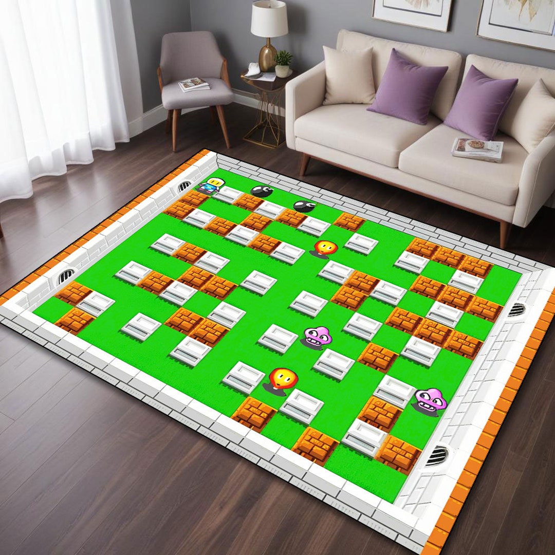 Bomberman Rugs, Bomberman Runner Rug for Game Room Decor & Gifts ...