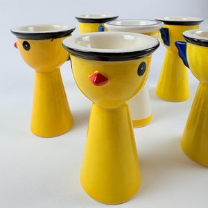 IKEA 1980s Memphis Style Chicken Egg Cup Set: Postmodern Kitchen Decor