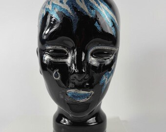 【ガラス製】マネキンヘッド ガラス製マネキンヘッド、新品同様ヴィンテージ クリア/緑がかった