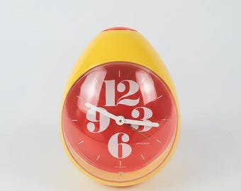 Space Age Egg Alarm Clock: Vintage Staiger, West Germany, 1970s Retro Mid-Century Modern