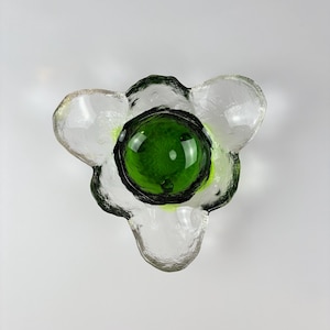 Finnish Art Glass Bowl – Vintage Humppila by Pertti Santalahti, Kiviset Series, 1970s Mid Century Decor
