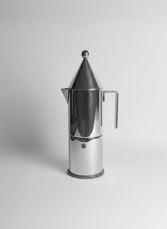 Aldo Rossi La Conica Alessi Large Moka Pot: 1980s Italian