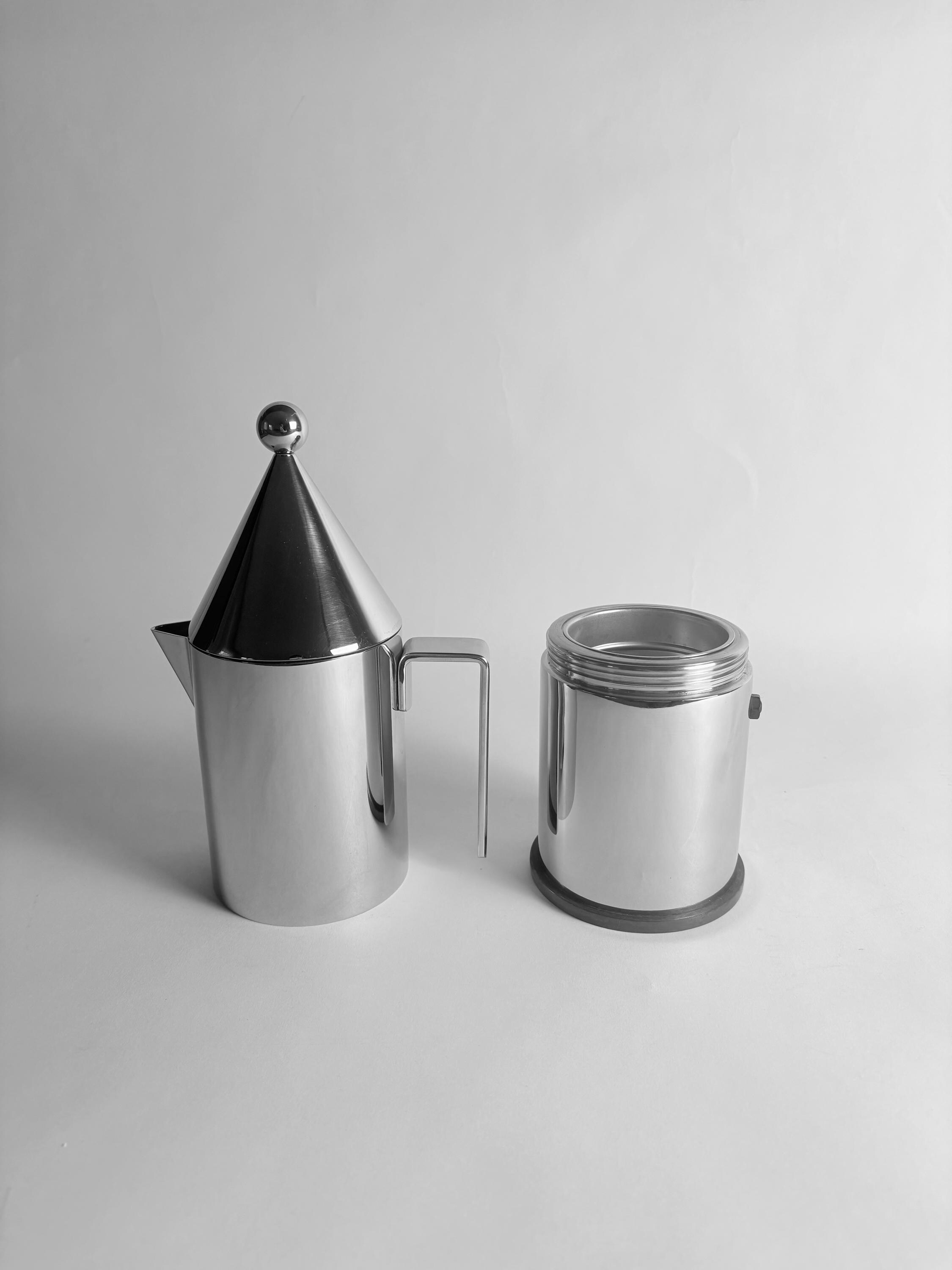 Aldo Rossi La Conica Alessi Large Moka Pot: 1980s Italian
