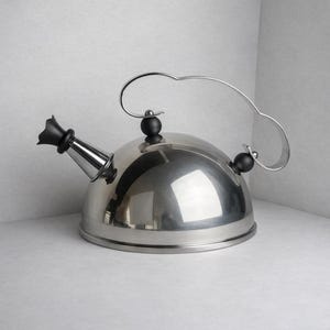 Vintage WMF Edelstahl Pfeifkessel, Postmoderner Teekessel aus den 1980er Jahren von Matteo Thun