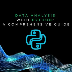 May include: A book cover with a blue Python logo and the text "Data Analysis with Python: A Comprehensive Guide" and "Ozi K." on a black background with a blue and white wave pattern.