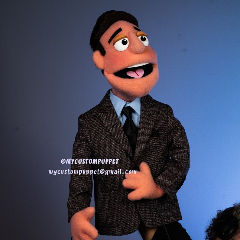 Custom Made Professional Portrait Hand and Rod Puppet Newscaster Puppet ...