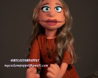 Custom made look Female puppet portrait Muppet Puppet custom made puppet