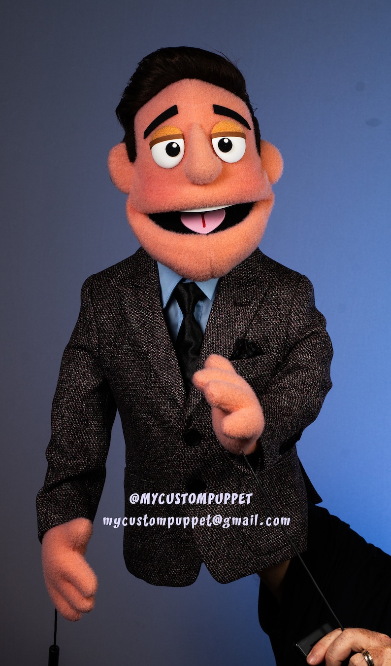 Custom Made Professional Portrait Hand and Rod Puppet Newscaster Puppet ...