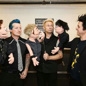 Celebrity Custom Portrait Puppets Professional Quality hand Puppet Green Day Portraits