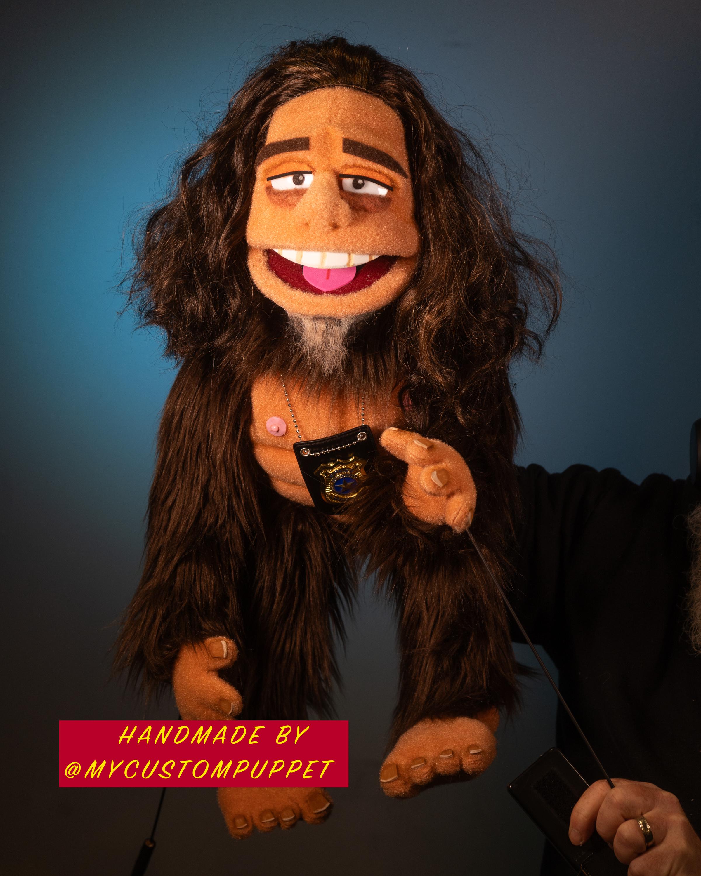 Custom Bigfoot-inspired Puppet – Handmade Furry Character With Badge ...